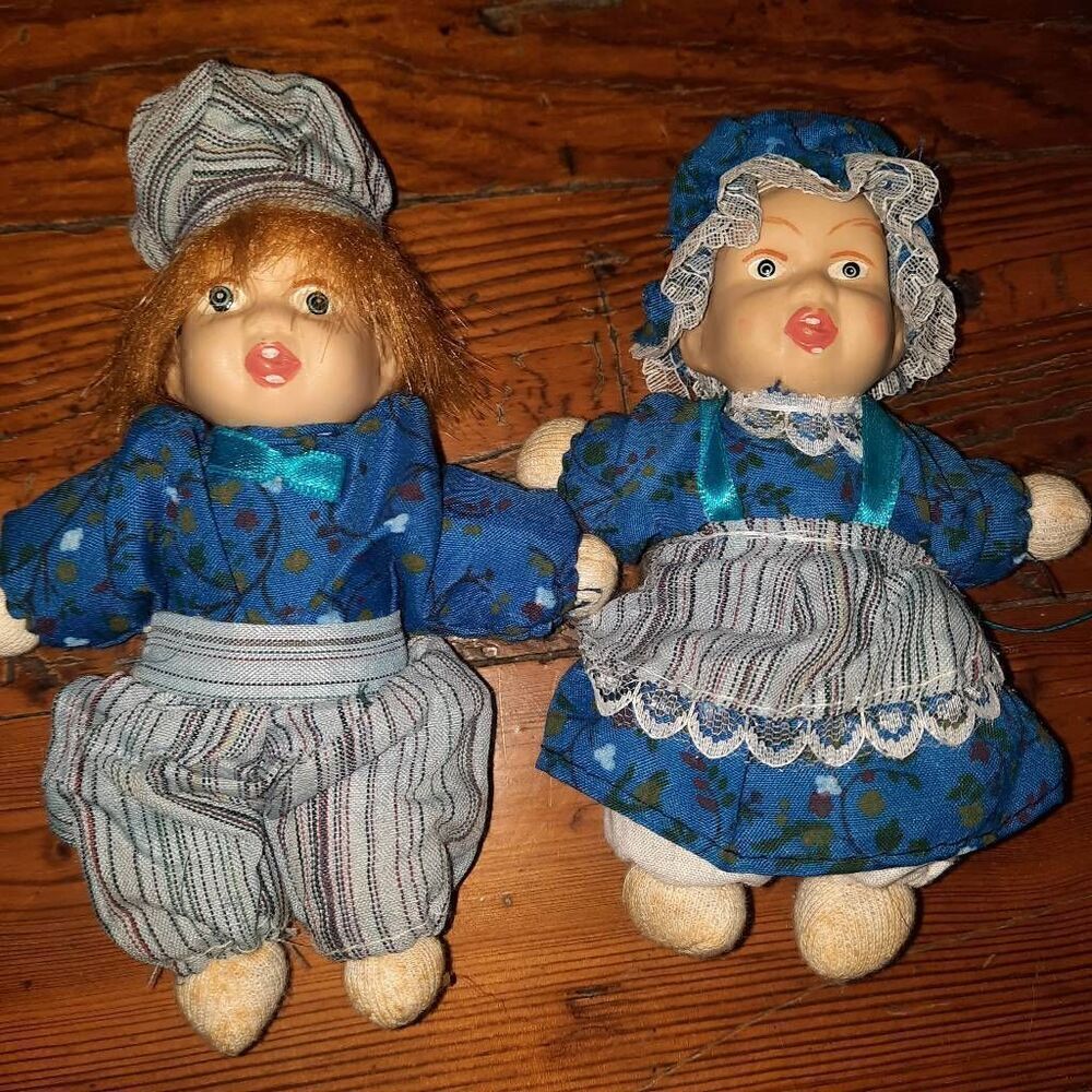 Vintage Norfolk Hand Painted Face Dolls